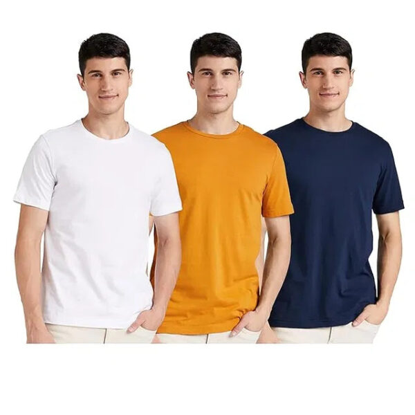 Round neck Cotton T-shirt (Pack of -3 )