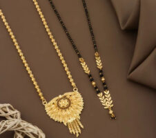 Gold plated Long Moti Mala Mangalsutra With Short Mangalsutra (30 Inch And 24 Inch)
