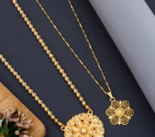 Mangalsutra Ki Mala Design With Moti Chen Ladi Lomg and short Combo Set [ BUY 1 GET 1 FREE ]