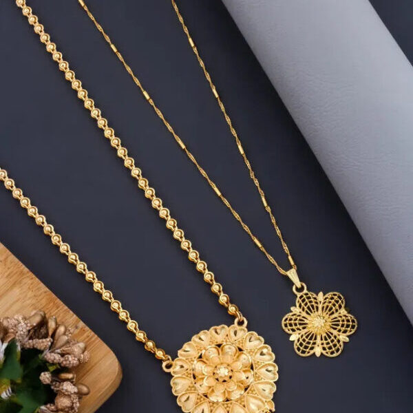 Mangalsutra Ki Mala Design With Moti Chen Ladi Lomg and short Combo Set [ BUY 1 GET 1 FREE ]