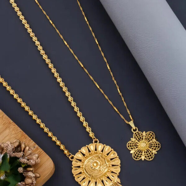 Mangalsutra Ki Mala Design With Moti Chen Ladi Lomg and short Combo Set [ BUY 1 GET 1 FREE ]