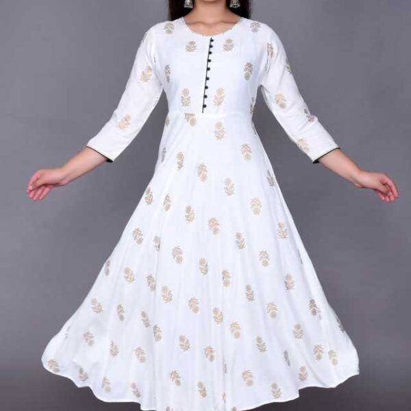 Aman Rayon Kurtis For Women (White, S)