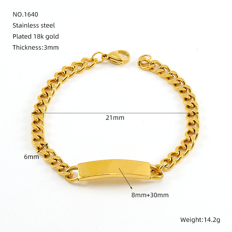 d19ff5bb-0715-4006-aee3-e1d7c11b917c Fashion Stainless Steel Cuban Link Chain Bracelet Numbers My Store