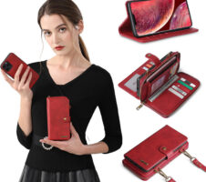 Compatible with Apple , Detachable Wallet Backpack Strong Adsorption Leather Flip Phone Cases For Samsung Galaxy Note 20 UItra Note 10 Plus 9 8 Cover