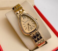 Bvlgari Branded Analog Watch With Gold Watch