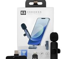 Collar Wireless Mic for Type-C Android,Tablets & iPhone Mobile Lavalier Microphone