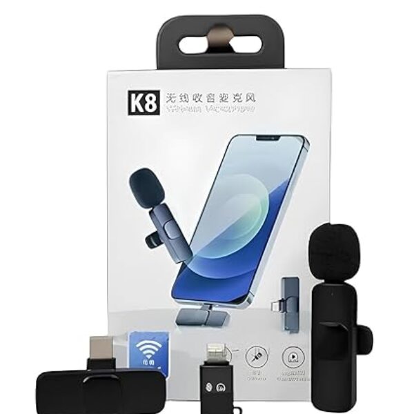 Collar Wireless Mic for Type-C Android,Tablets & iPhone Mobile Lavalier Microphone