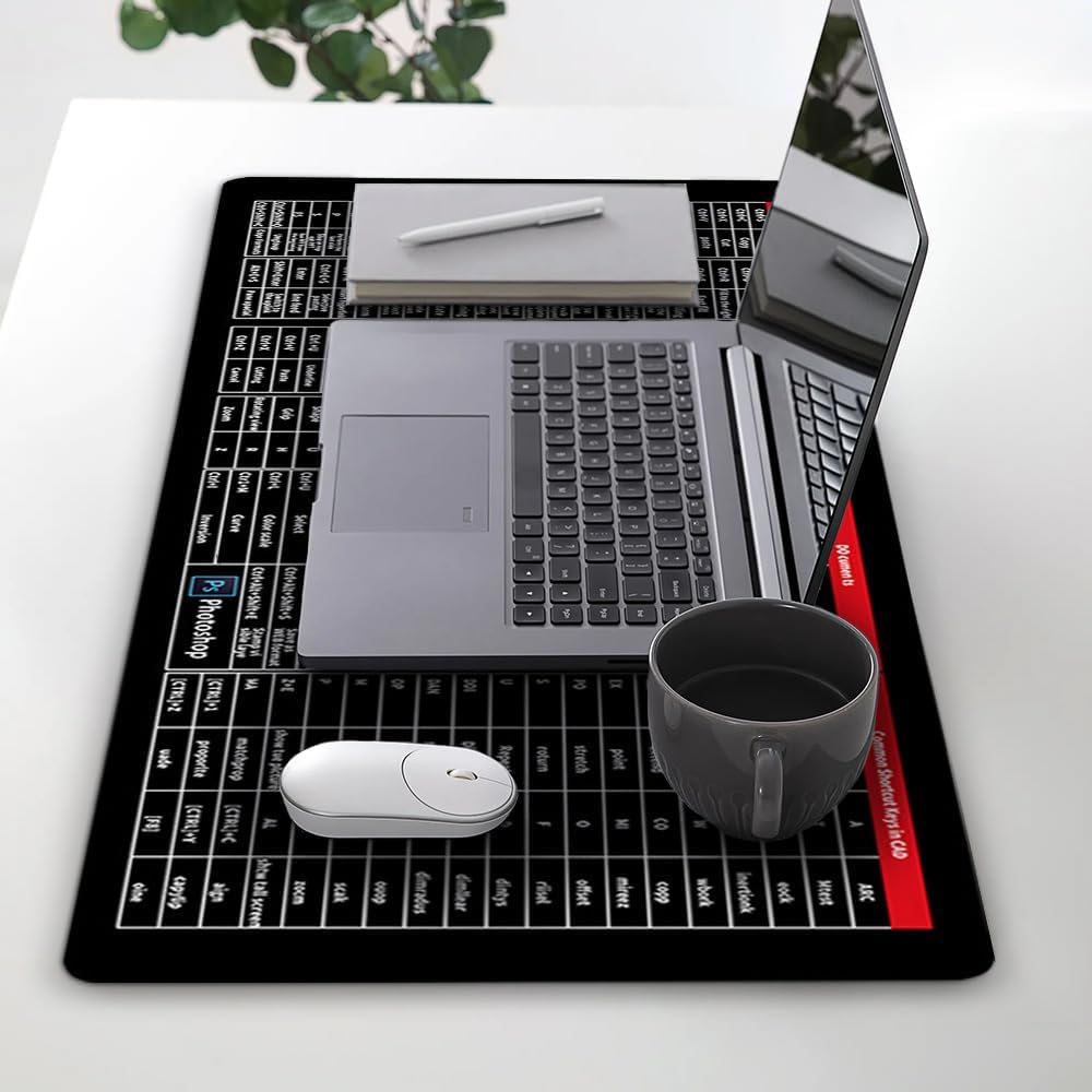 fcymleuhlnueqw9xmni9 Key Super Large Anti-Slip Keyboard Pad - with Office Software Shortcuts Pattern SourceInfi