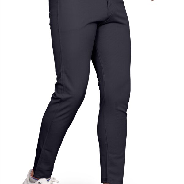 Dark Grey Cotton Blend Formal Trousers Pants For Mens