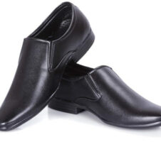 Foot Treck Men's Black Formal Everyday Wear Men's Synthetic Slip-On Shoe