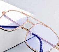 Full Rim Square Anti Glare & Blue Cut Computer Glasses (Free Size) For (Men & Women) (Golden)