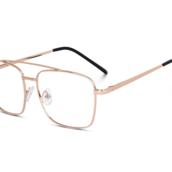 Full Rim Square Anti Glare & Blue Cut Computer Glasses (Free Size) For (Men & Women) (Golden)