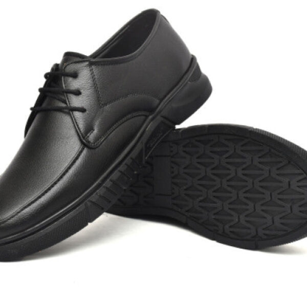 Genuine Leather Derby Lace Up For Men (Black)