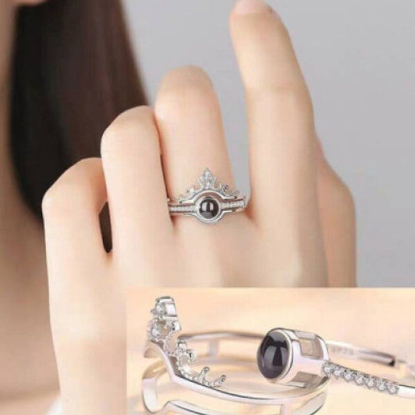 Glossy Finish Alloy Cubic Zirconia Sterling Silver Plated Ring