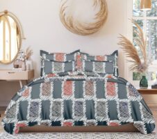 innovative edge Summer Bedsheets for Double Bed, Elastic Fitted Bedsheet, Summer Bedsheets Queen Size 78x72, 210TC, Grey Bedsheet