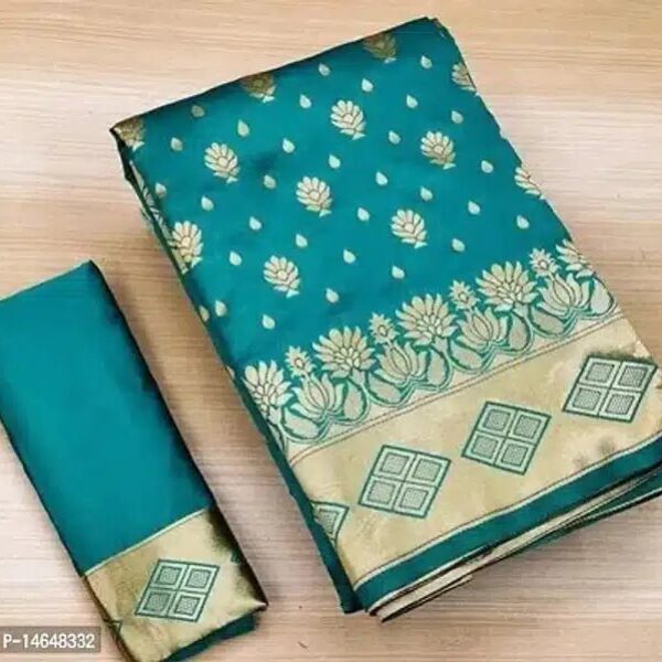 Jacquard Printed Saree for Women (Dark Green, 6.3 m)