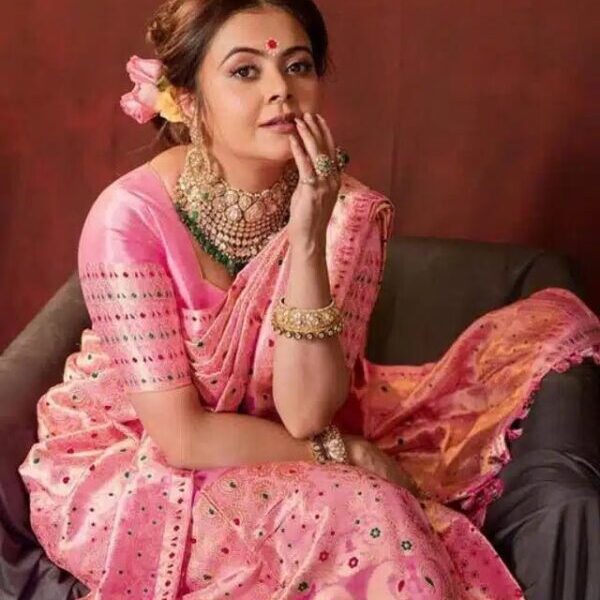 Jacquard Saree For Women (Pink, 6.3m)