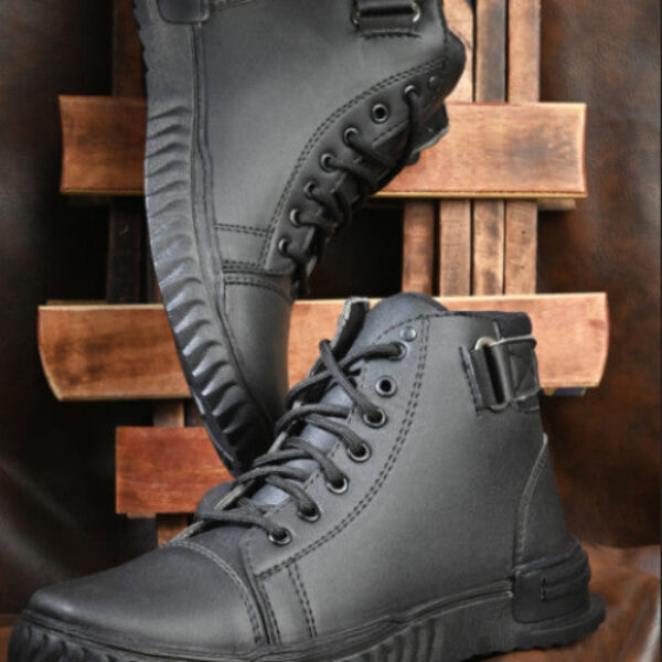 Lace Up Black Boots For Men