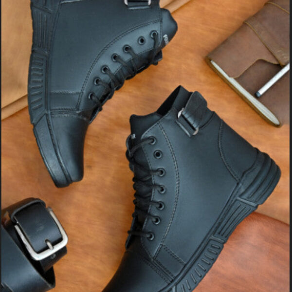 Lace Up Black Boots For Men