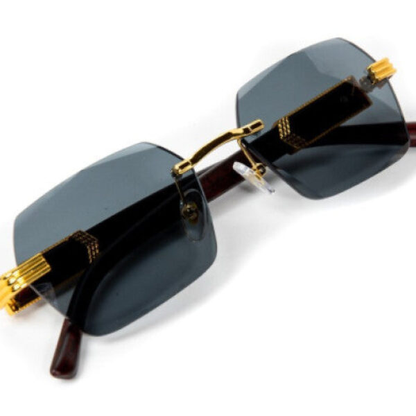 Latest Attractive Rimless Retro Squire Sunglasses Gold Black