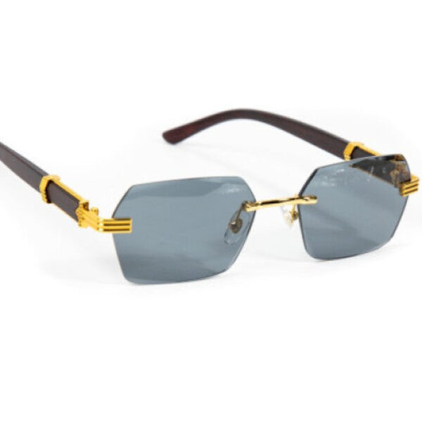 Latest Attractive Rimless Retro Squire Sunglasses Gold Black