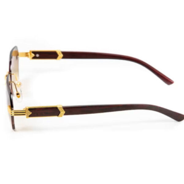 Latest Attractive Rimless Retro Squire Sunglasses Gold Brown
