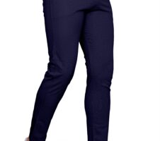 Navy Blue Cotton Blend Formal Trousers Pants For Mens