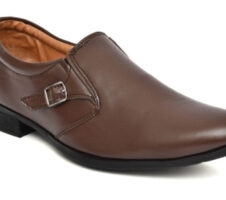 Men Checked Slip-On Shoes with Buckle Closure