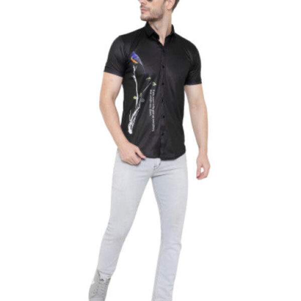 Men Regular, Super Slim Fit Printed Cut Away Collar Casual Shirt