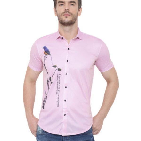 Men Regular, Super Slim Fit Printed Cut Away Collar Casual Shirt