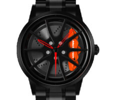 Men Watch Custom Design Car Wrist Watch Stainless Steel Custom Printing Wheel Rim Hub Rotating Dial Watches For Boy