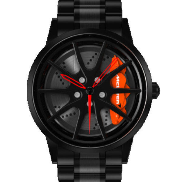 Men Watch Custom Design Car Wrist Watch Stainless Steel Custom Printing Wheel Rim Hub Rotating Dial Watches For Boy