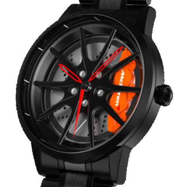Men Watch Custom Design Car Wrist Watch Stainless Steel Custom Printing Wheel Rim Hub Rotating Dial Watches For Boy