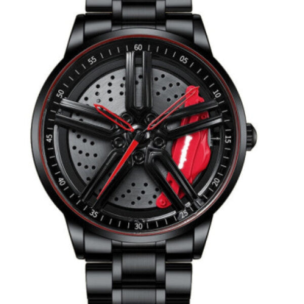 Mens New Car Wheel Rotating Wrist Watch