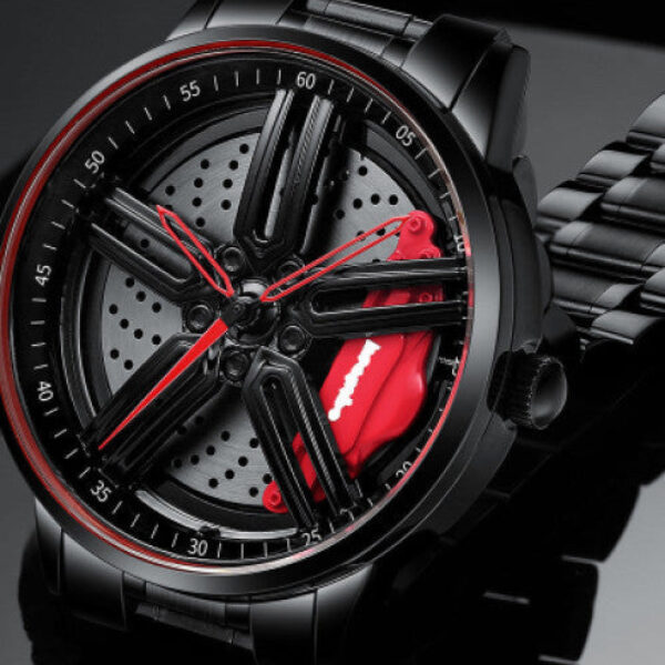Mens New Car Wheel Rotating Wrist Watch