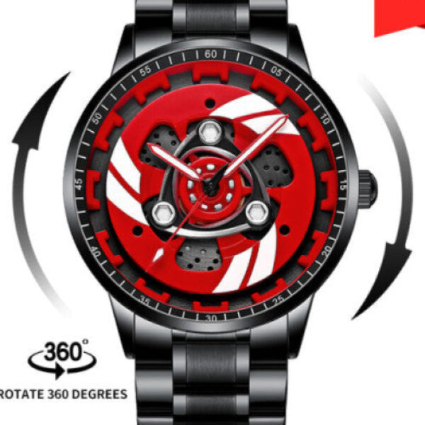 Mens New Car Wheel Rotating Wrist Watch Multiple colors