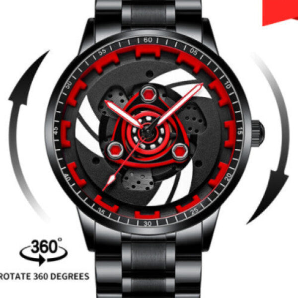 Mens New Car Wheel Rotating Wrist Watch Multiple colors