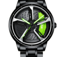 Mens New Car Wheel Rotating Wrist Watch