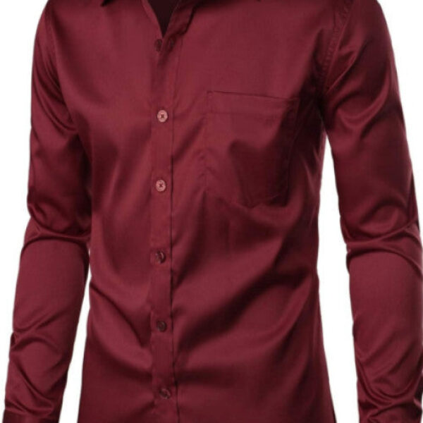 Men's Solid Color Business Casual Shirt