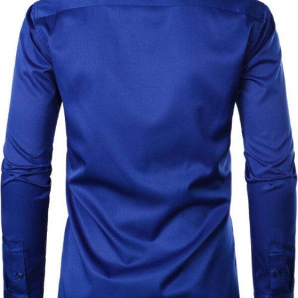 Men's Urban Stylish Slim Fit Long Sleeve Dress Shirt with Pocket