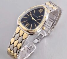 Bvlgari Branded Analog Watch With Silver Metal Case & Strap Watch