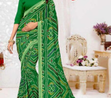 Printed Bollywood Georgette Saree (Green)