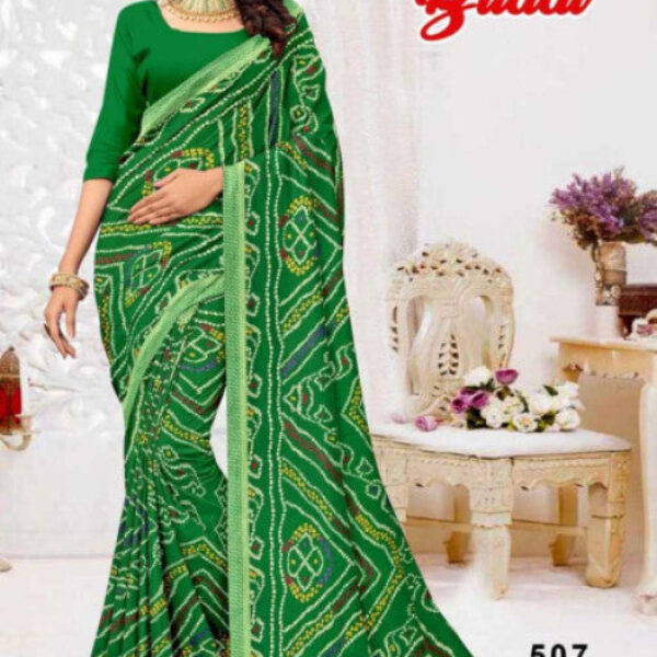 Printed Bollywood Georgette Saree (Green)