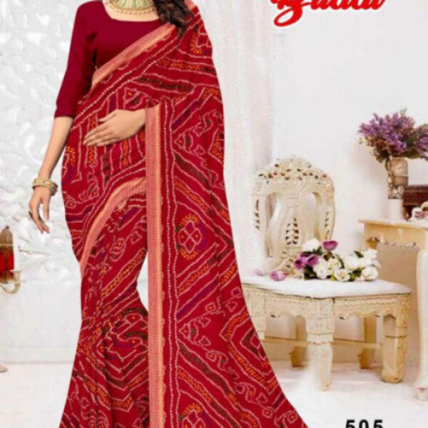 Printed Bollywood Georgette Saree (Maroon)
