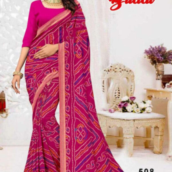 Printed Bollywood Georgette Saree (Pink)