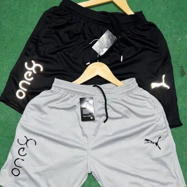 Printed Shorts for Men (Pack of 2) (Black & Grey, S)