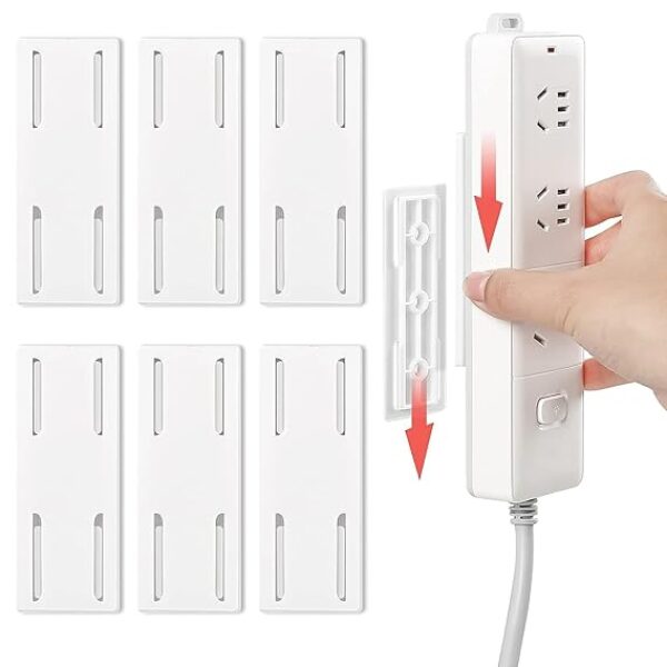 Self Adhesive Power Strip Holder WiFi Remote Control Router Computer Kitchen Home Office (Pack of 6)
