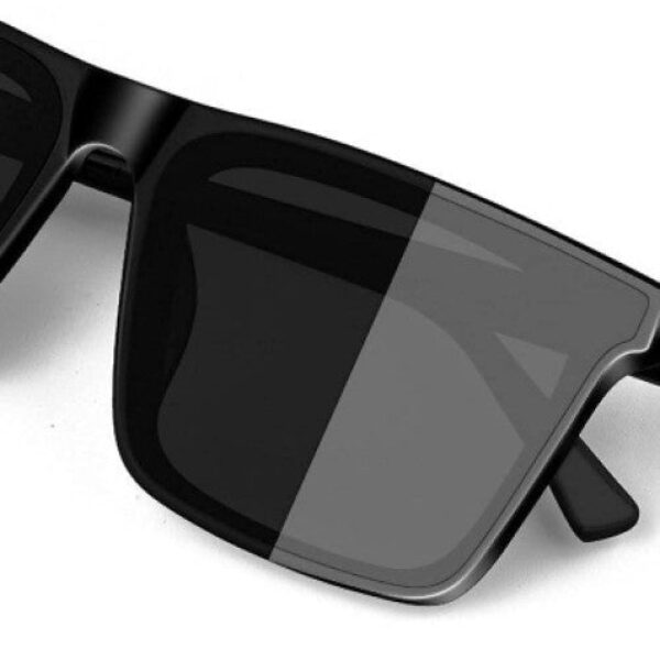 Square Sunglasses For Men's and Women's UV Protected Black Matte and Polycarbonate frame (Medium)