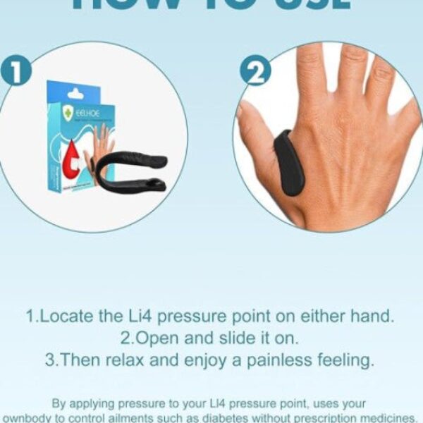 Sugar Control LI4 Acupressure Point Clip | Headache, Migraine &Tension Relief (Pack of 1)