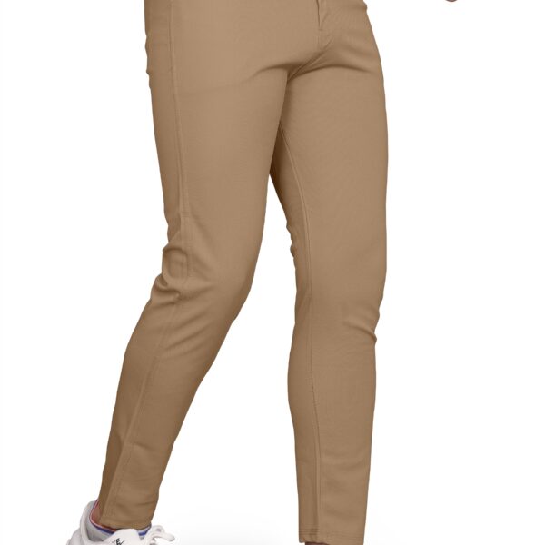 Khaki Cotton Blend Formal Trousers Pants For Mens